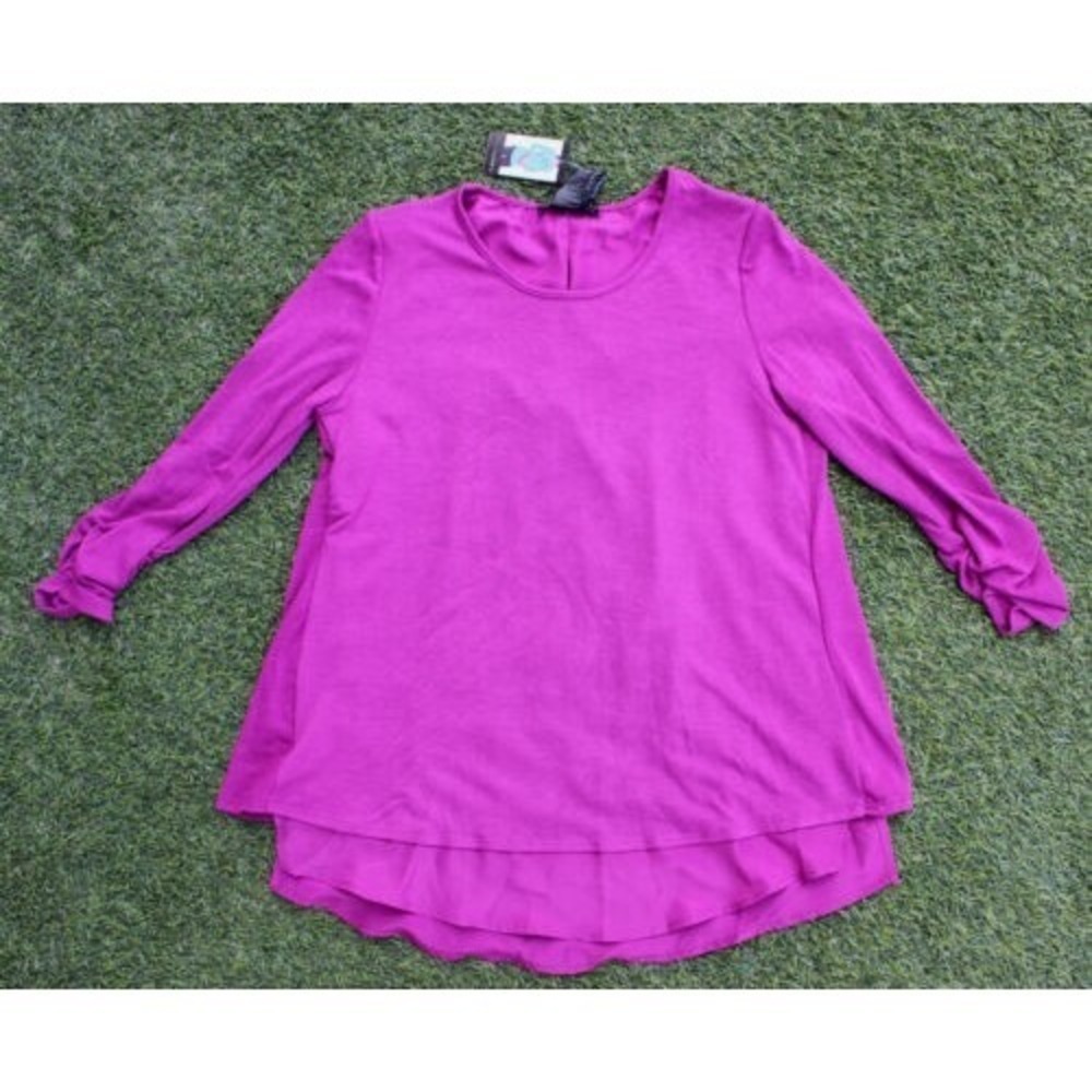 Grace‎ Elements 3/4 Sleeve Top Purple Small